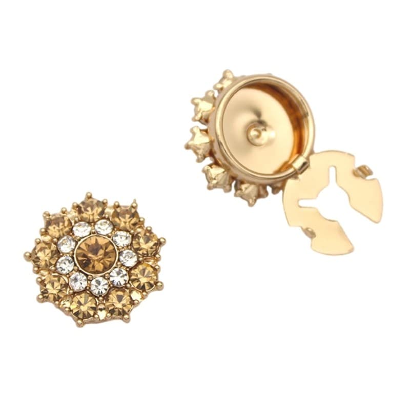 Sophisticated Glass Embedded Cufflinks Corrosion Resistant Alloy For Black Ties
