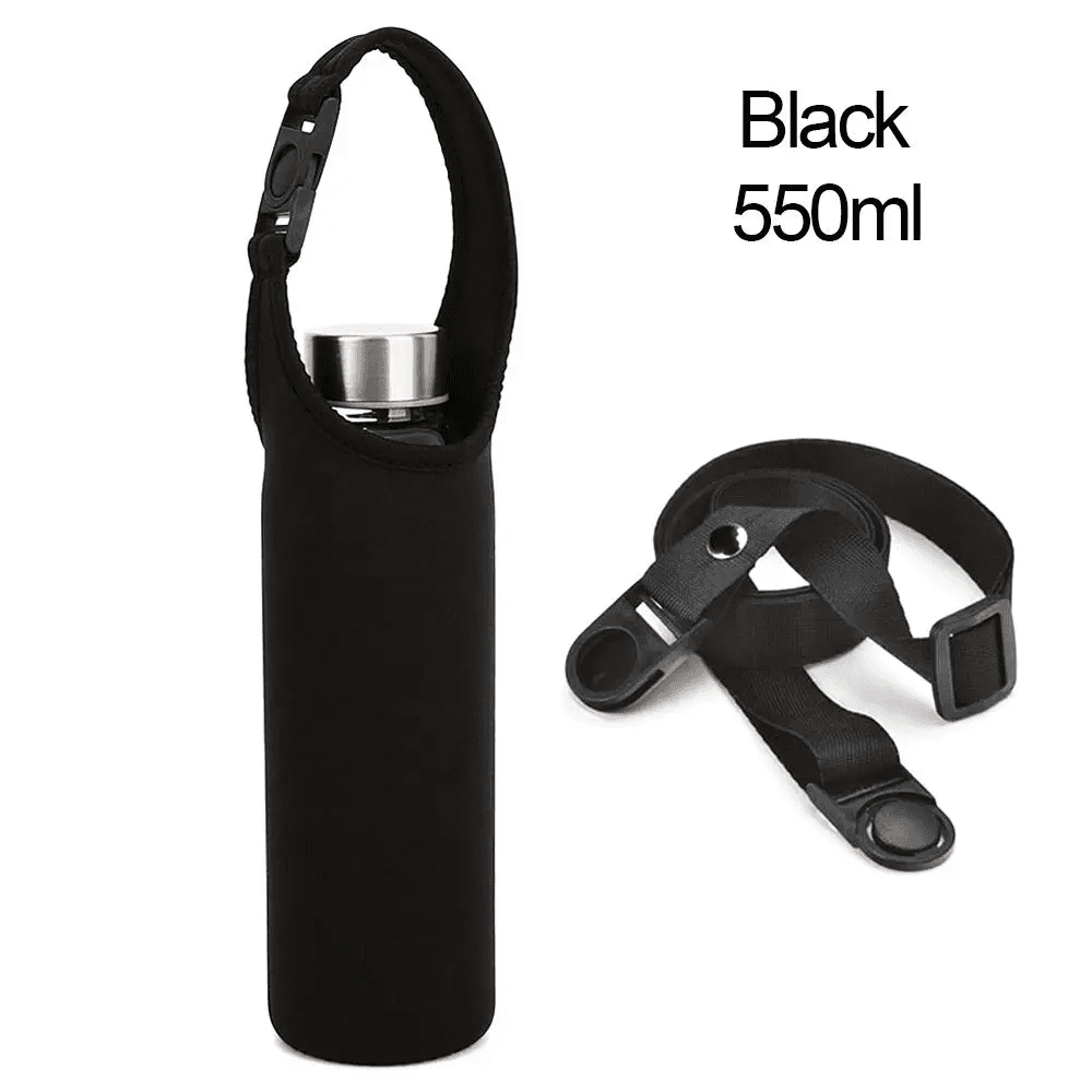Water Bottle Cover Bag with Adjustable Shoulder Straps Insulated Neoprene Pouch