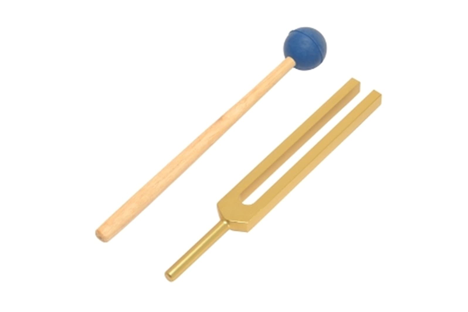 GOLD FINISH Energy 999 Hz Tuning Fork +Mallet sound therapy healing