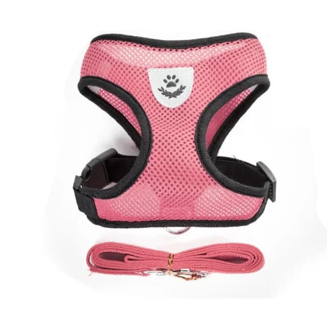 Cat Dog Harness with Lead Leash Adjustable Vest Polyester Mesh Breathable Harnes