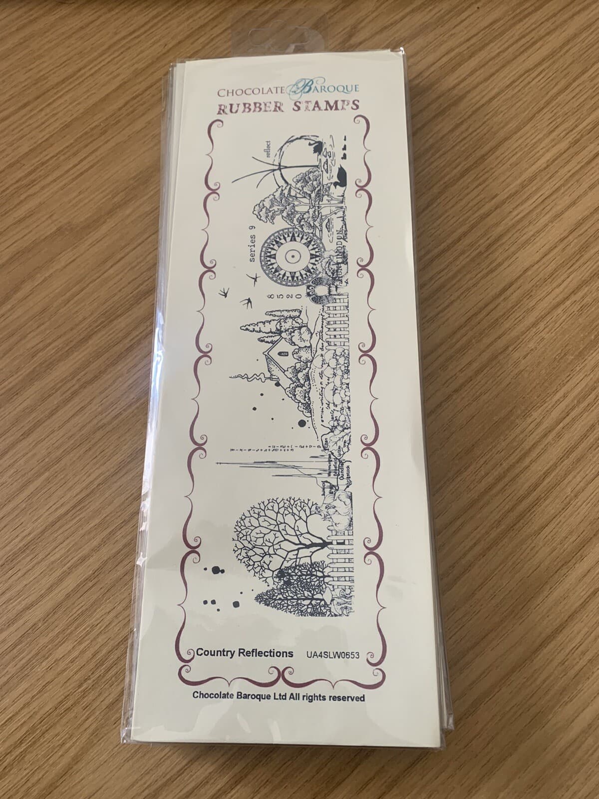 Chocolate Baroque Grey Rubber Stamp Unmounted - Country Reflections - NEW