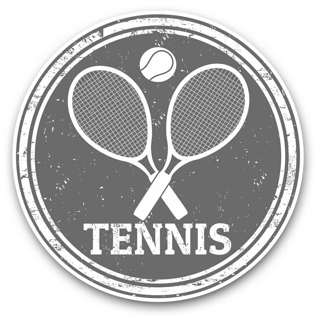 2 x Vinyl Stickers 10cm (bw) - Tennis Theme Sports Racket Ball  #40241