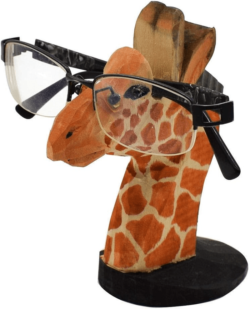 Hand Carved Wood Eyeglasses Spectacle Sunglasses Holder Stand Animal Shaped Home