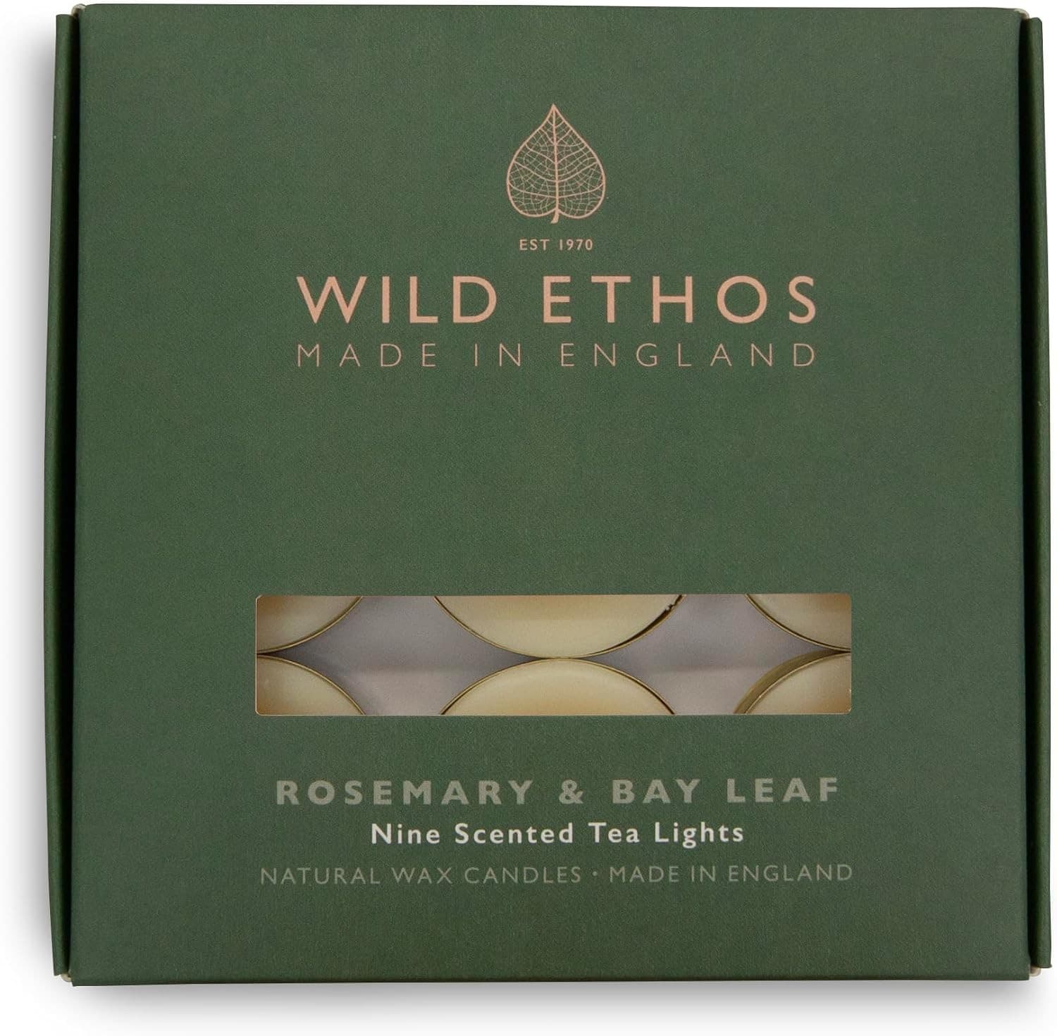 Wild Ethos Scented Tea Lights - Natural Wax - Long Lasting and Blended Natural Es