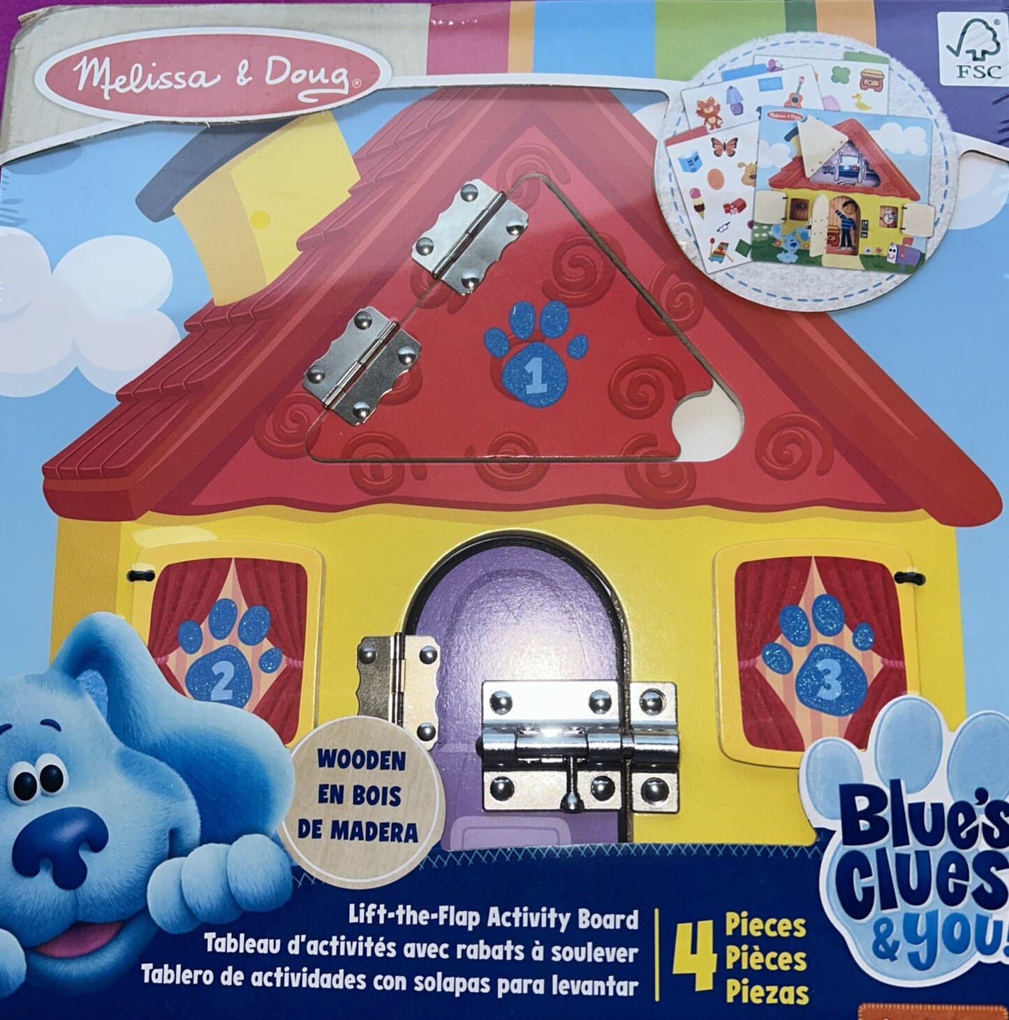 Melissa and Doug Blues Clues and You! Wooden Lift-The-Flap Activity Board Gift ~ 3+