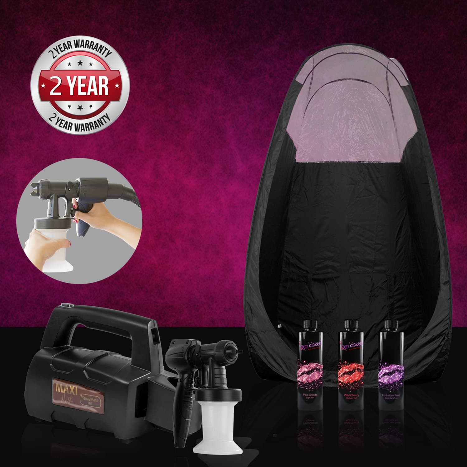 Maximist Spraymate TNT Spray Tan Complete Kit + Pop-Up Tent + Funkissed Solution