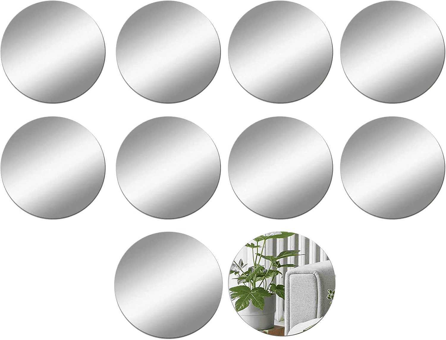 Mirror Tiles Self Adhesive Acrylic for Walls,15Cm round Craft Tiles Plastic R,Be