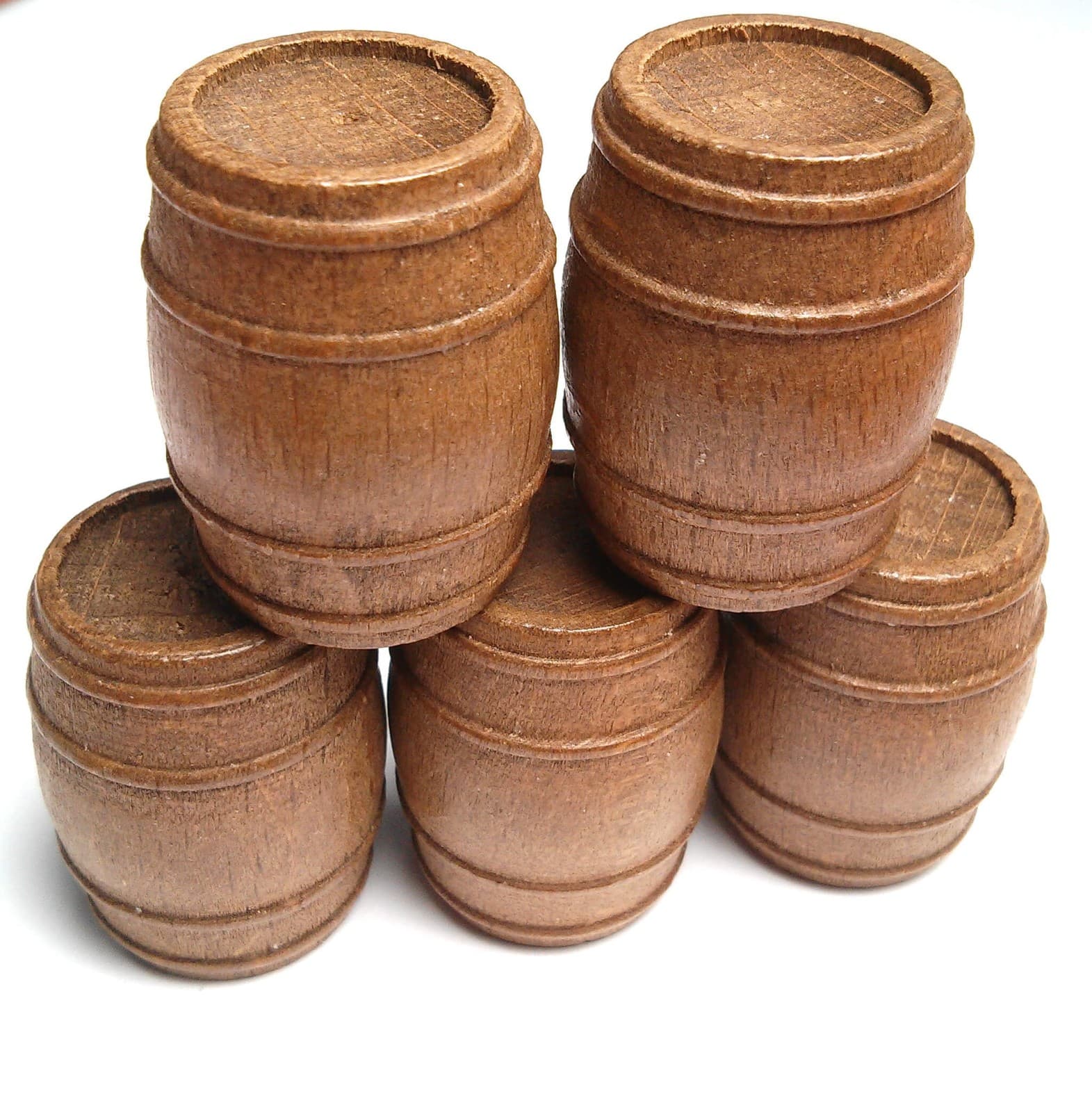 Walnut Barrels (5's) - Dia 25x30mm
