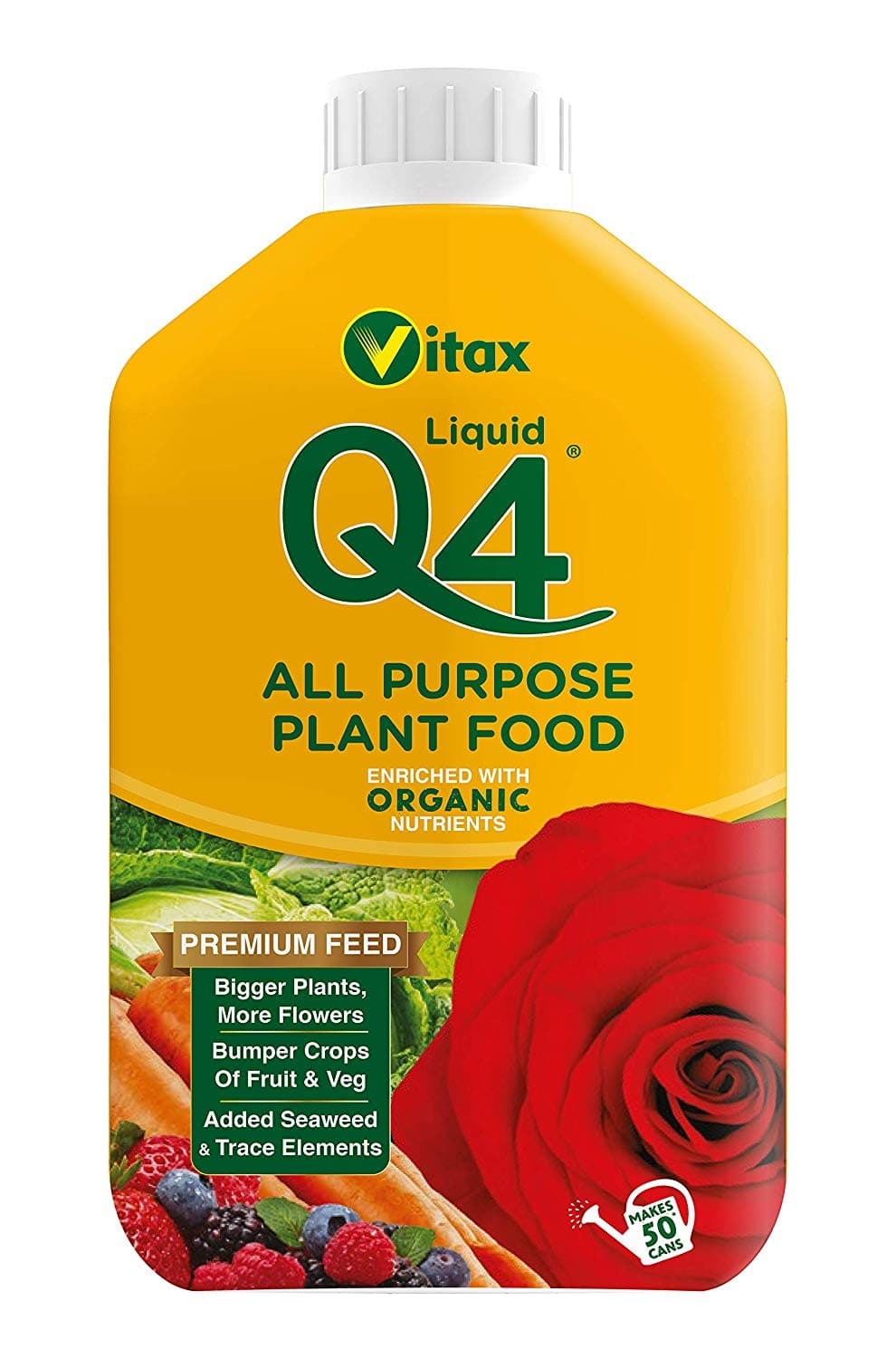 Vitax Q4 All Purpose Plant Food Liquid With Seaweed Organic Nutrient Boost 1L
