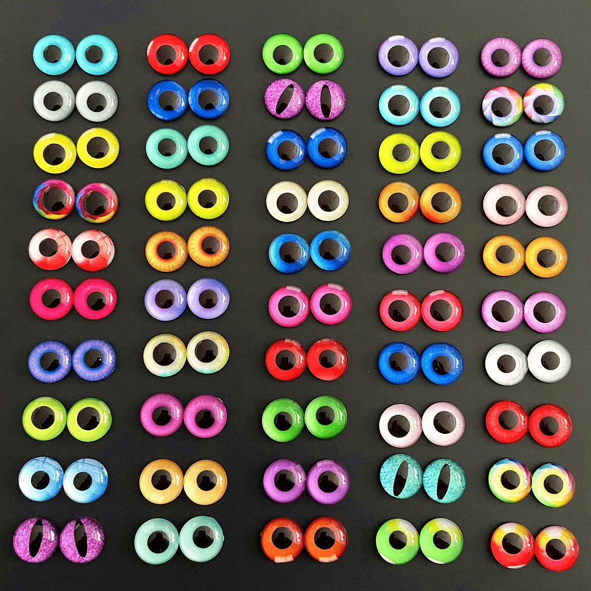 6Mm 8Mm 10Mm 12Mm Mixed Toys Dragon Eyes round Pattern Glass Cabochons Flatback