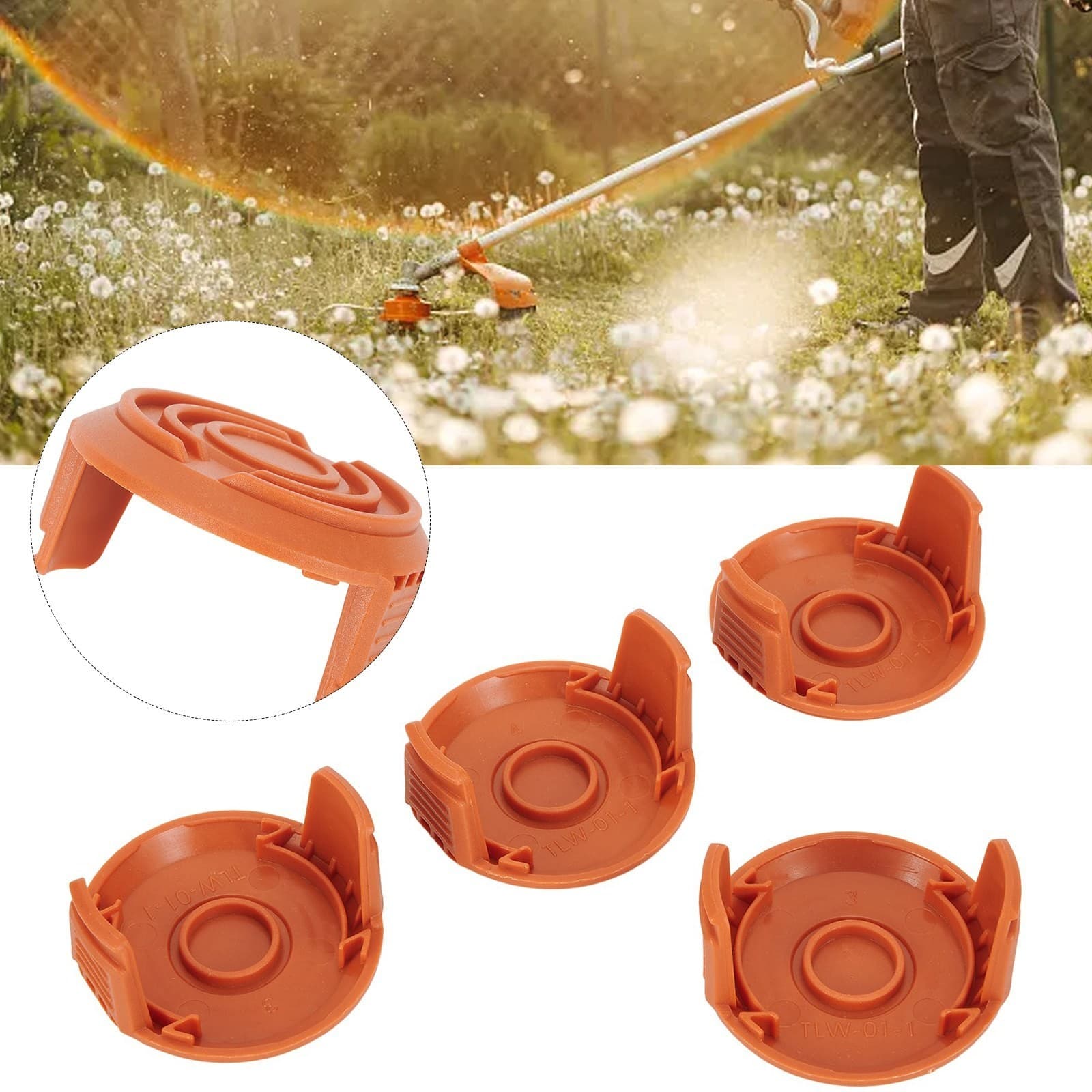 Tool-free Spool Cap Replacement 4pcs Covers For WORX WG150 WG151 Brand New