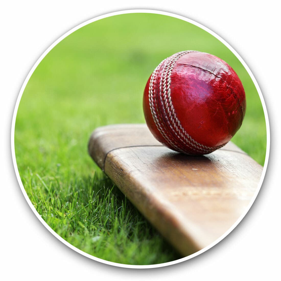 2 x Vinyl Stickers 20cm - Cricket Bat Red Ball Sports Men Boys Cool Gift #8267