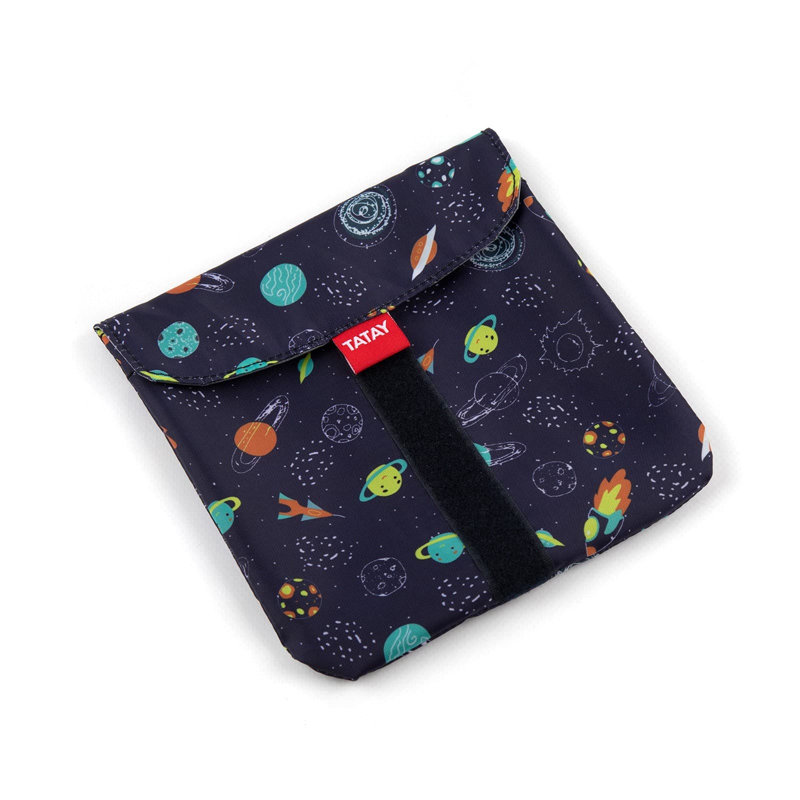 TATAY Reusable Sandwich Bag - Urban Food Textile Pocket | 18 x 18 cm| Planets