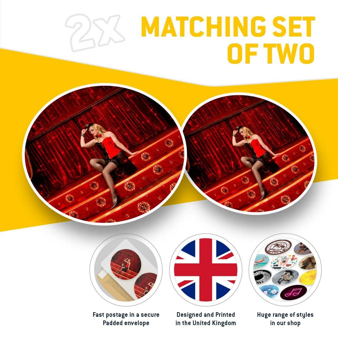 2 x Vinyl Stickers 30cm - Cabaret Dancer Stage Show Girl  #44494 view 2
