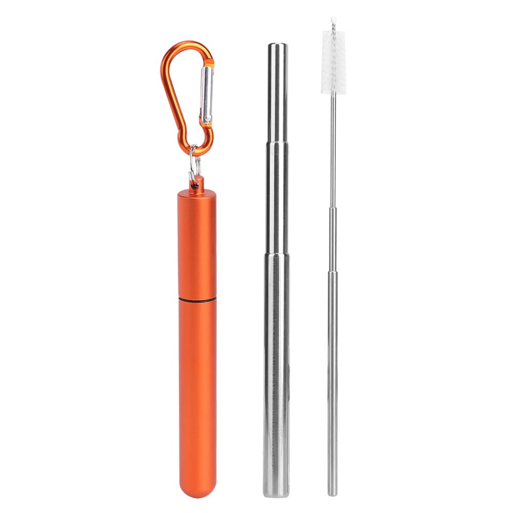 Portable Drinking Straw Stainless Collapsible Straw Retractable Straw Reusable
