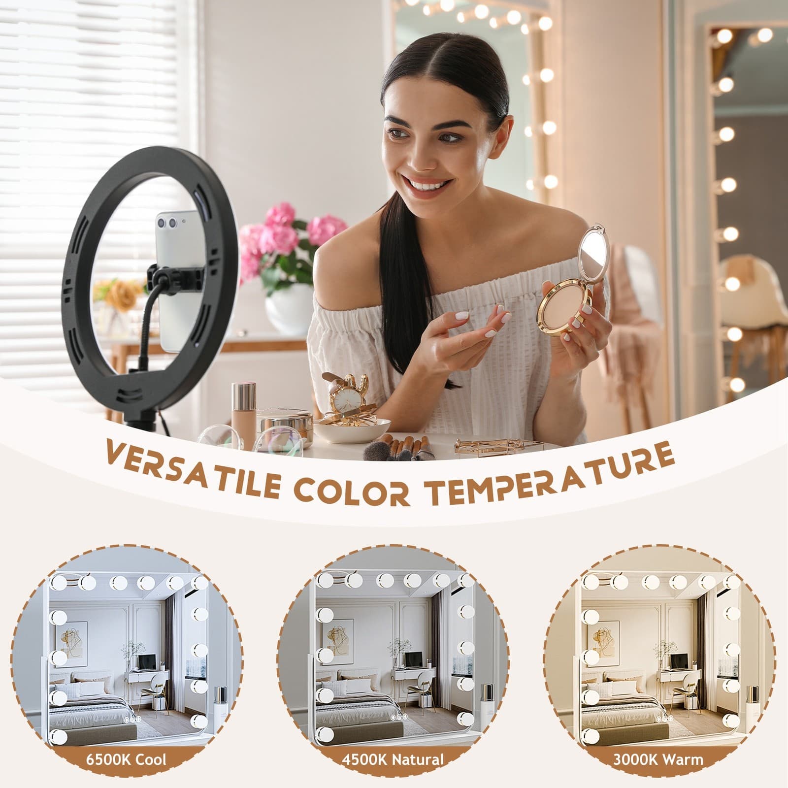 LED Vanity  Lights with 14 Dimmable Bulbs,10 Brightness Levels Adjustable2685 view 2