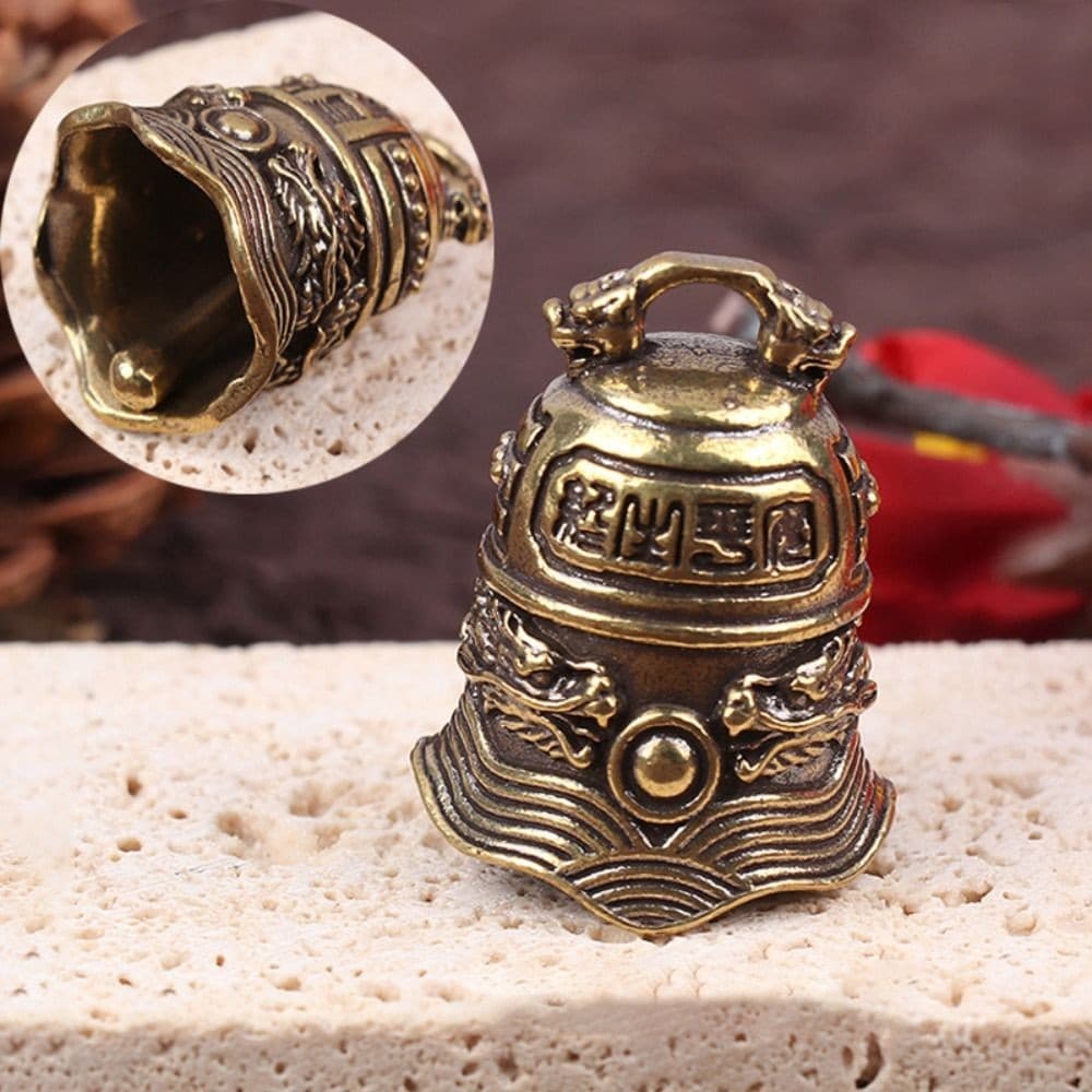 Bronze Motorcycle Guardian Bell Spiritual Biker Good Luck Charm  Home Decor