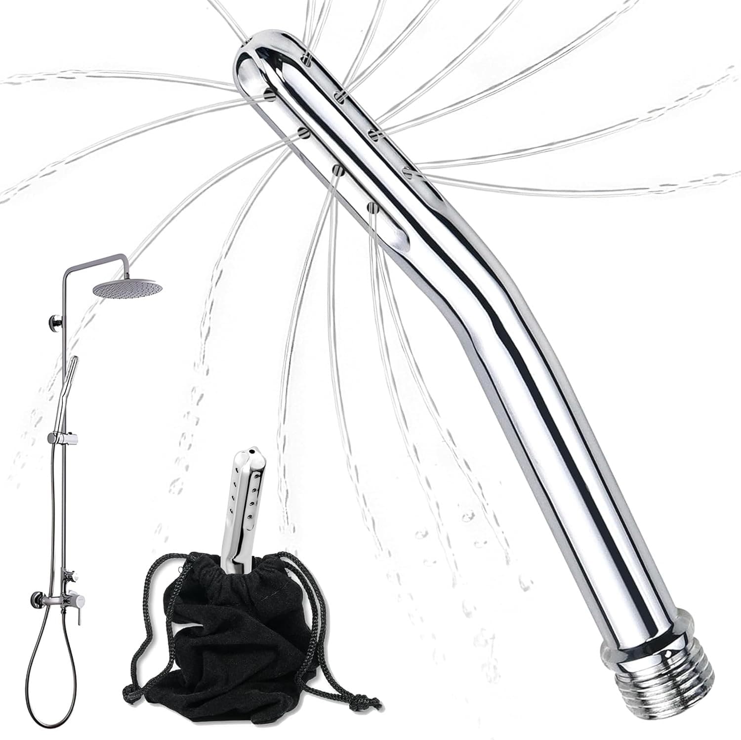Vaginal Anal Clean Douche Bath Penis Shape Shower Head Colonic Irrigation Enema