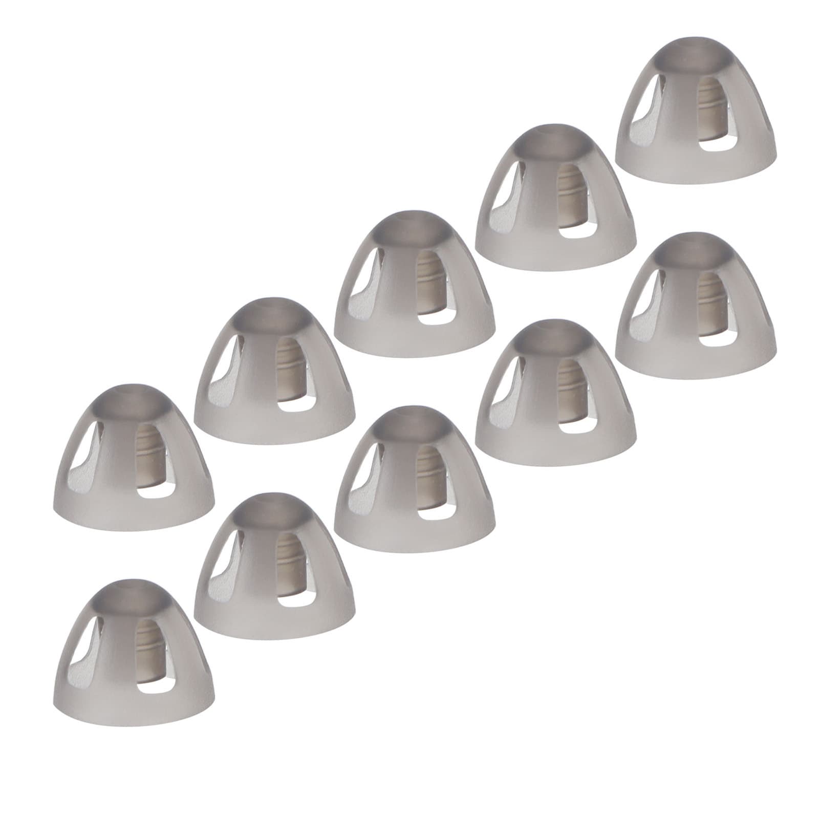 (8mm)10 Pcs Hearing Aids Dome Earbuds Soft Open Domes Black Layer Replacements