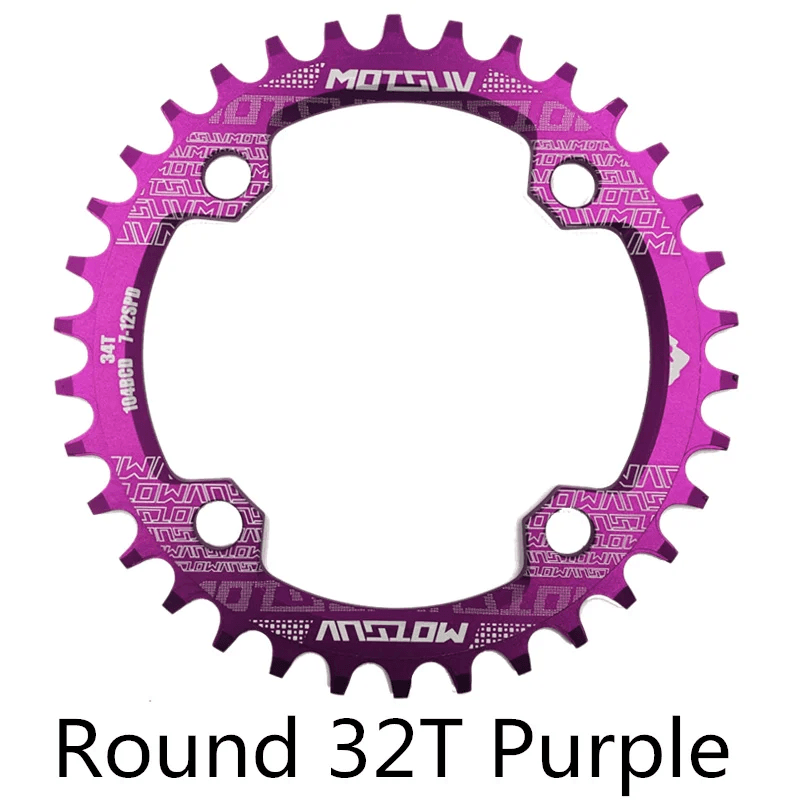 MOTSUV MTB Chainring 32T–38T 104BCD Round Narrow Wide Bike Crankset Single