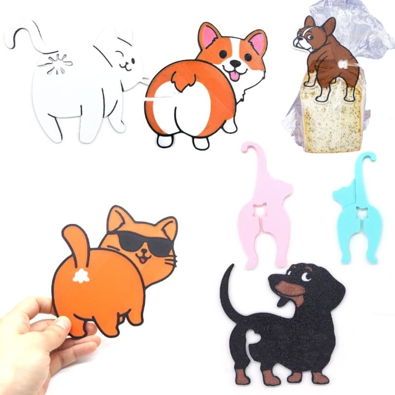 Creative Dog Butt Snacks Bag Sealer Durable Polylactic Acid Materials Pantries
