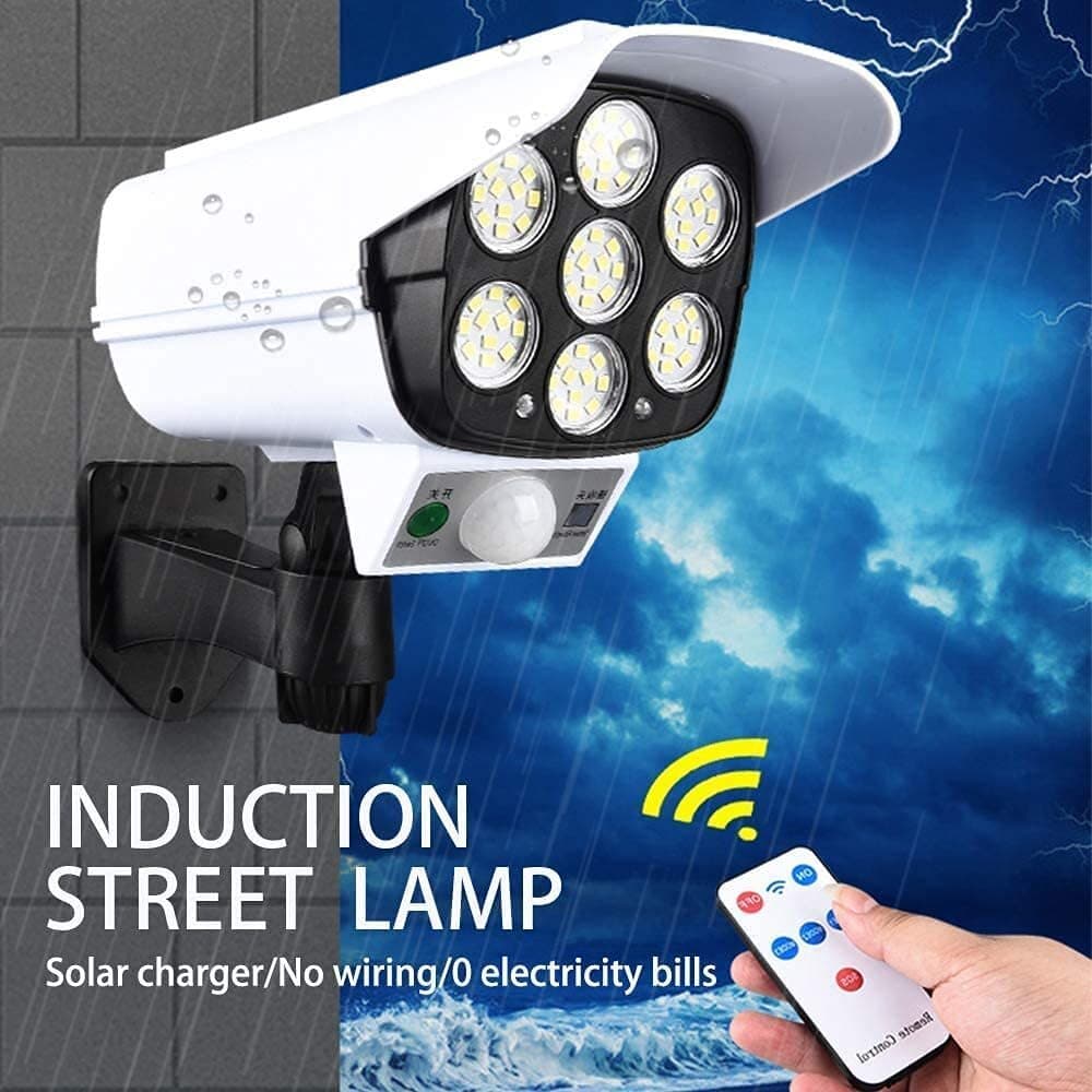 Solar Power Dummy Security Camera Fake Waterproof LED Light Surveillance Outdoor