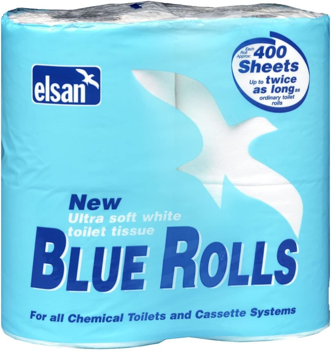 Elsan Blue Toilet Rolls Caravan Motorhome Dissolvable Cassette Paper 4 Pack