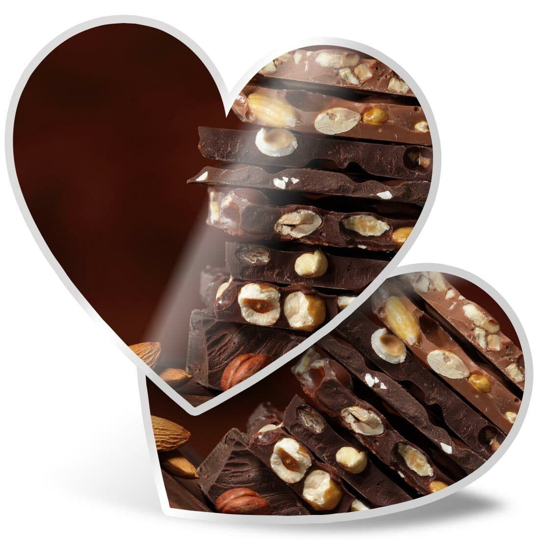2 x Heart Stickers 15 cm - Luxury Chocolate Slabs Sweets #14567
