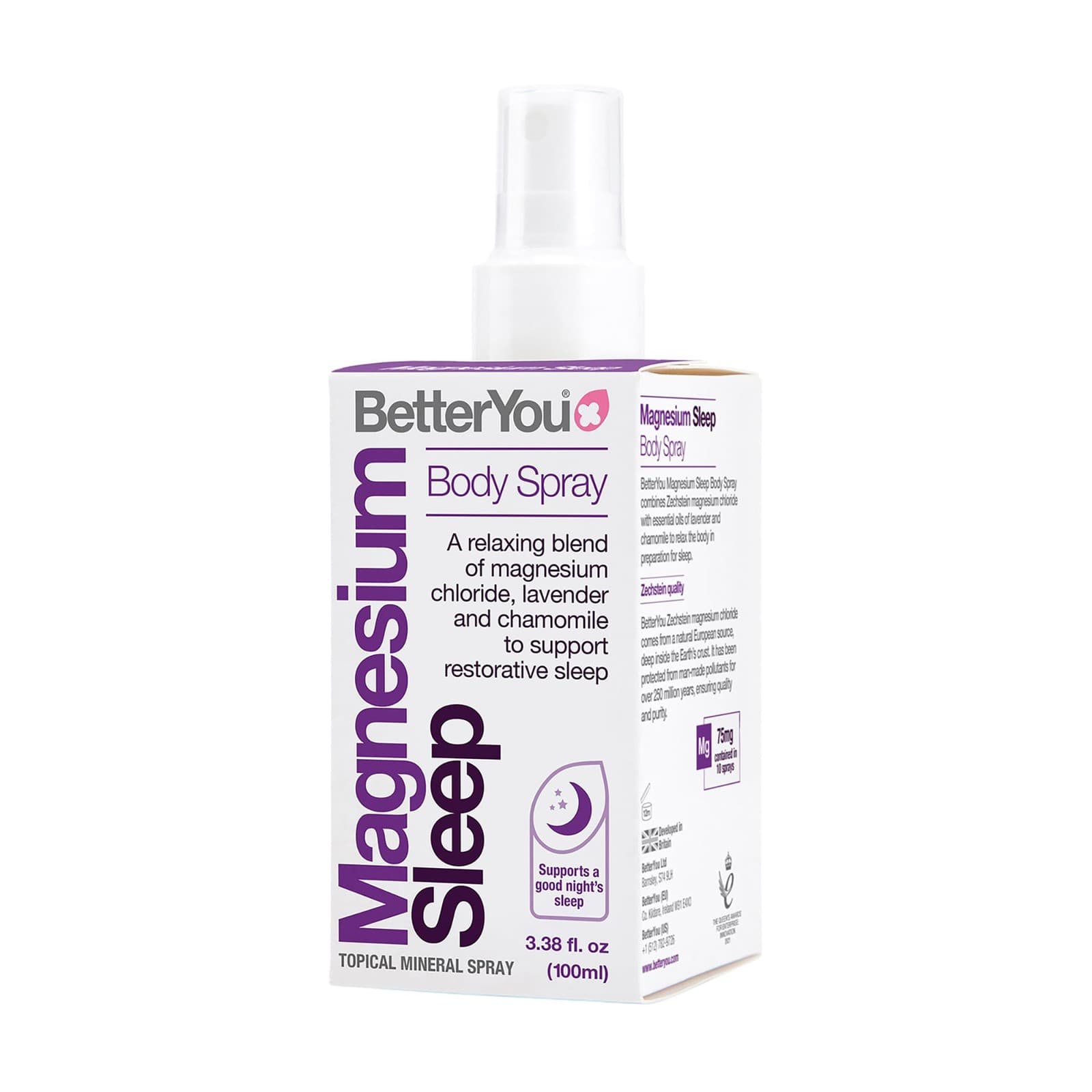 BetterYou Magnesium Sleep Body Spray Made with Zechstein Magnesium Chloride and