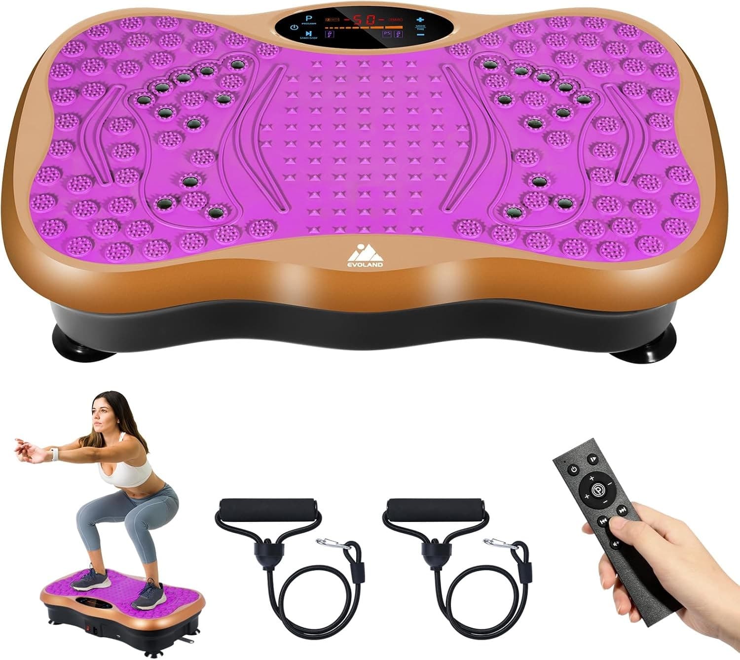 EVOLAND Vibration Plate Exercise Machine Full Body Fitness Training Platform
