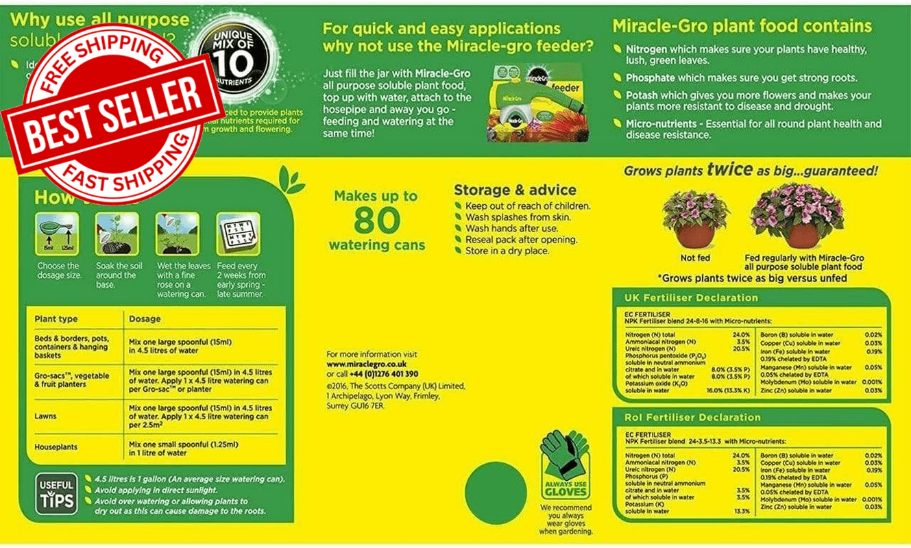 Miracle Gro All Purpose Soluble Plant Food 1kg+20% Extra Garden Fertiliser Boost view 2
