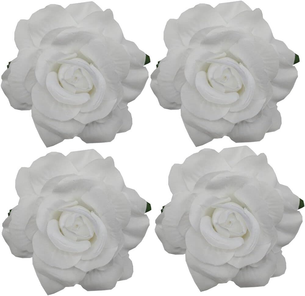 4Pcs Fabric Rose Hair Flowers Clips Mexican Hairpin Brooch Headpieces for Women