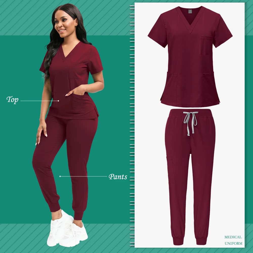 Scrubs Women Beauty SPA Uniform Pet Clinic Store Veterinary Dentistry Work Cloth