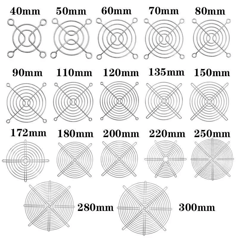 Metal Fan Grill Guard 30-150mm Cooling Fan Protective Mesh Cover