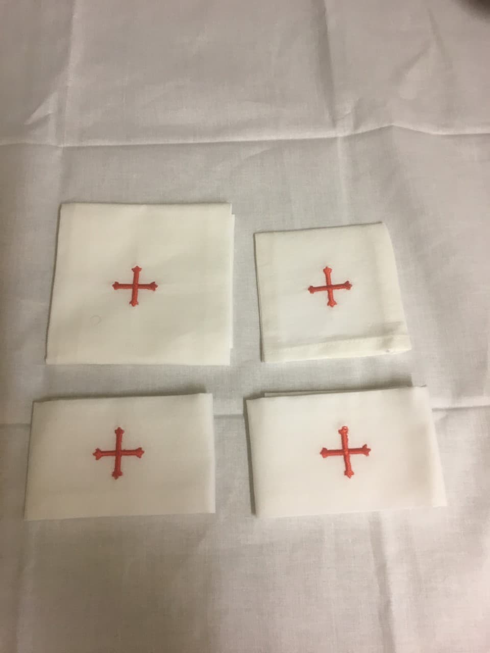Church Linens for  Portable Communion/ Mass Sets| embroidered cross 100%  Cotton