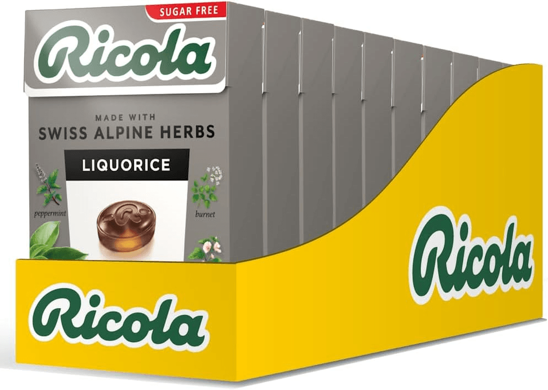 Liquorice Sugar Free Swiss Herbal Sweets| Herb Drops| Sweet Box 45G - Pack of 20 view 2