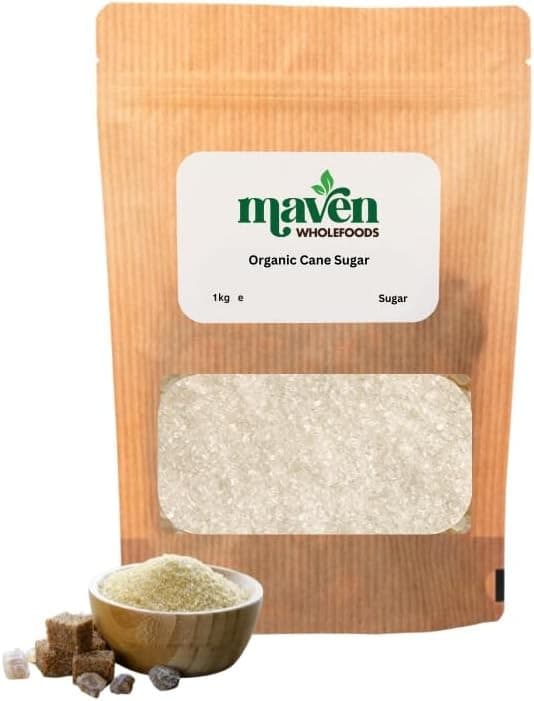 Maven Wholefoods Organic Cane Sugar 1kg| Unrefined Natural Sugar| GMO Free| No
