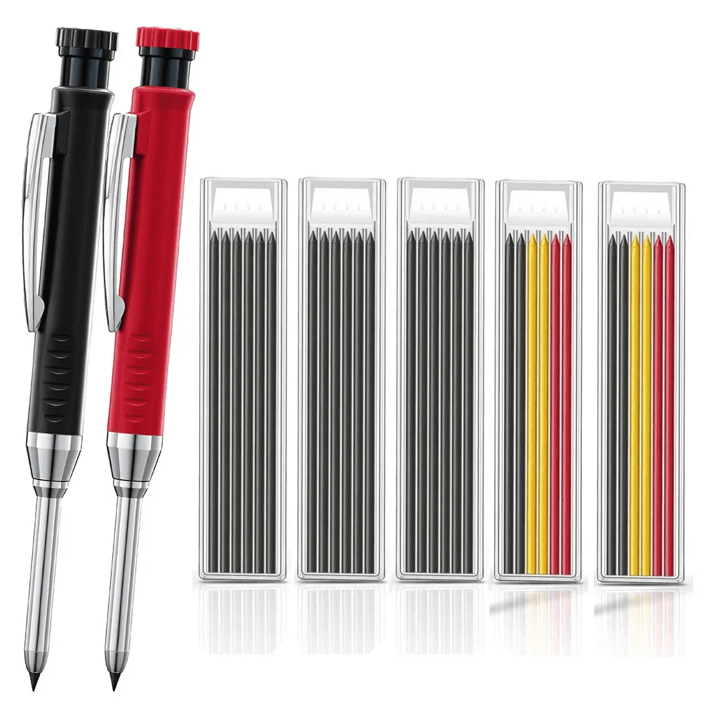 Solid Carpenter Mechanical Pencil 2.8mm with Sharpener 3 Colors