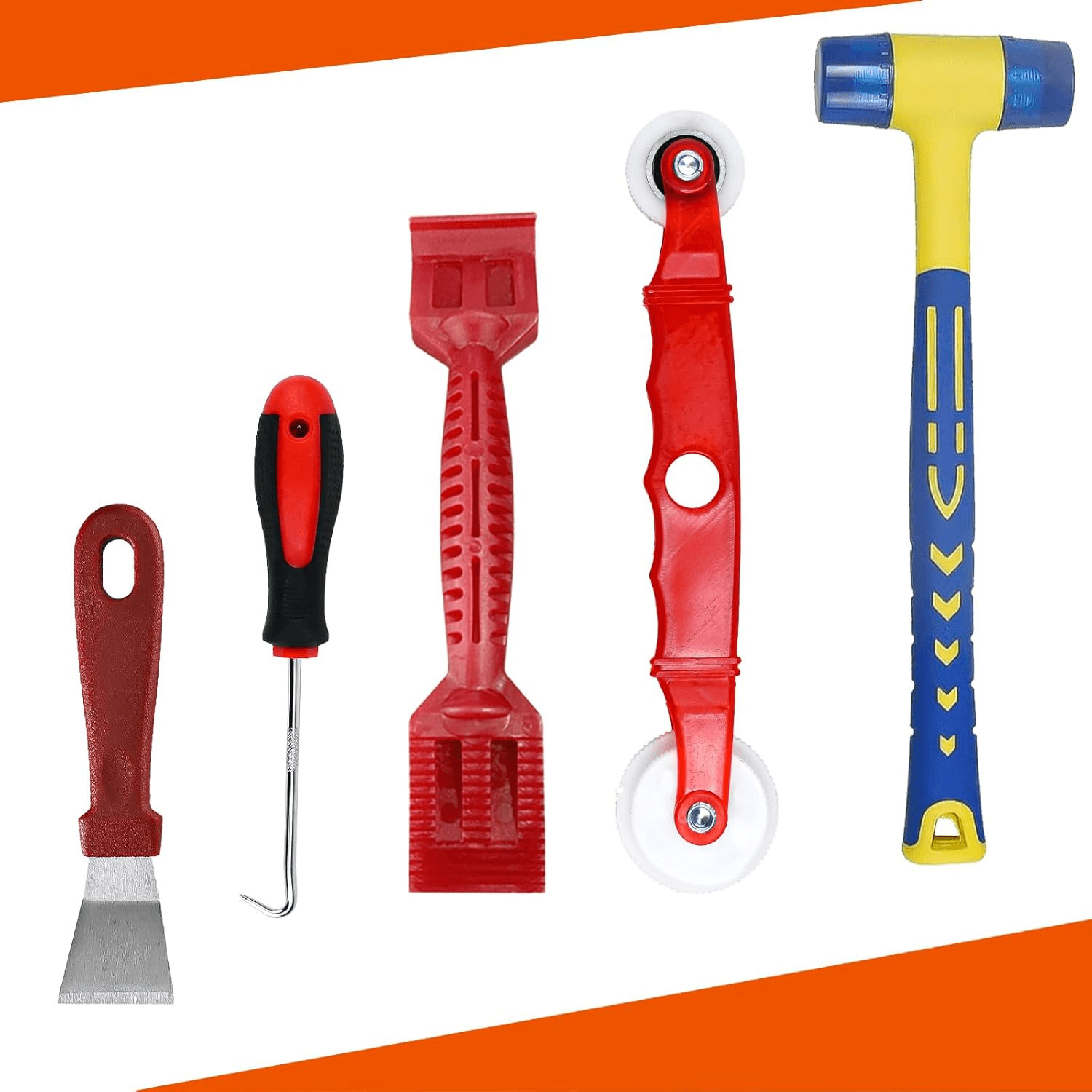 KARBAG 5PCS Window Glass Tool Kit| Window Glazing Tool Double-Head Rubber Hammer