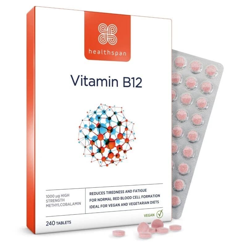 Healthspan Vitamin B12 1000µg 240 Tablets for Energy and Vitality. NEW.