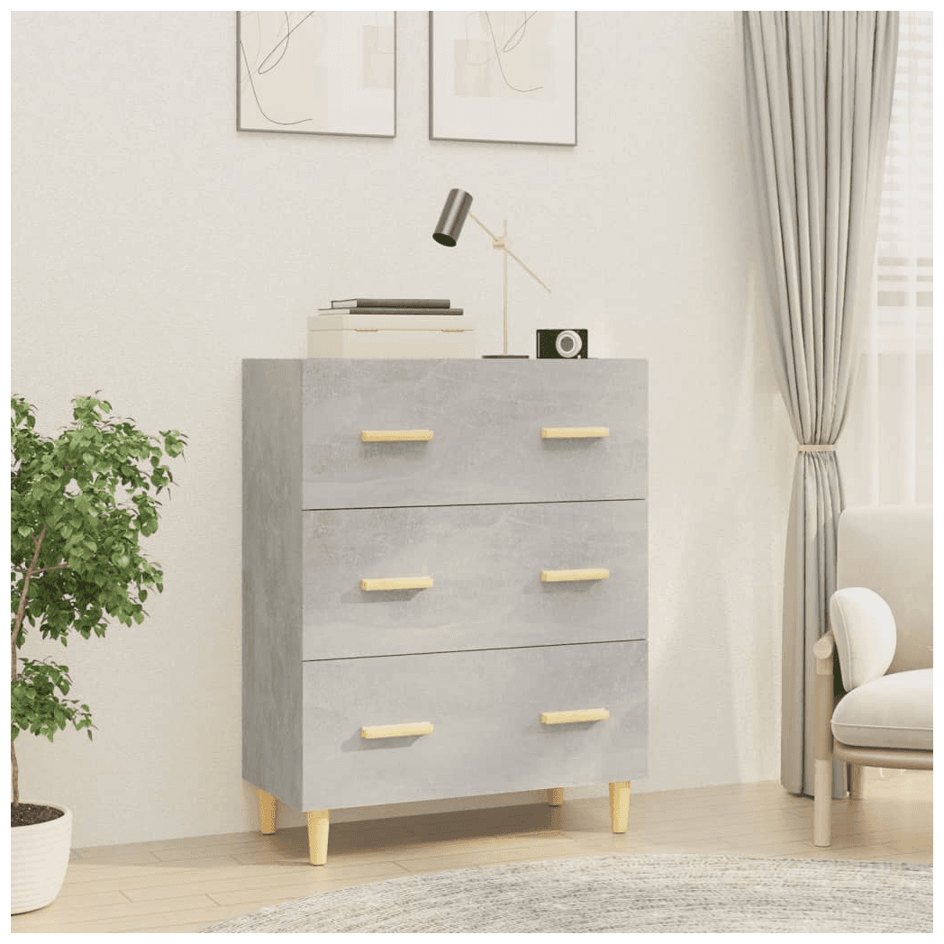 Sideboard Concrete Grey 70x34x90 cms Engineered Wood Minimalist Compact Storage