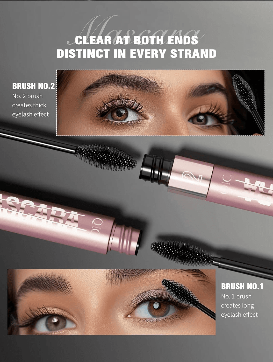 2-In-1 Volumizing and Lengthening Mascara - 5X Longer| Waterproof| Smudge-Proof| L view 2
