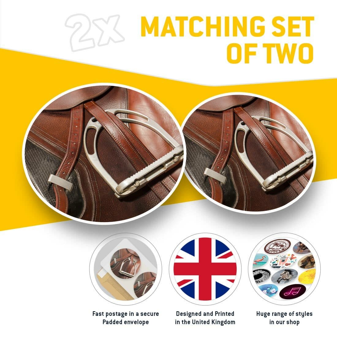 2 x Vinyl Stickers 30cm - Horse Riding Saddle  #45360 view 2