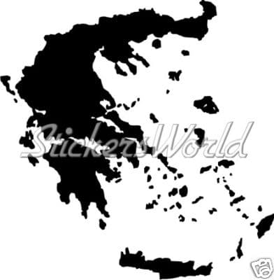 GRECIA| Hellas| Mappa Delineare Greca| Adesivo in Vinile| Decalcomania