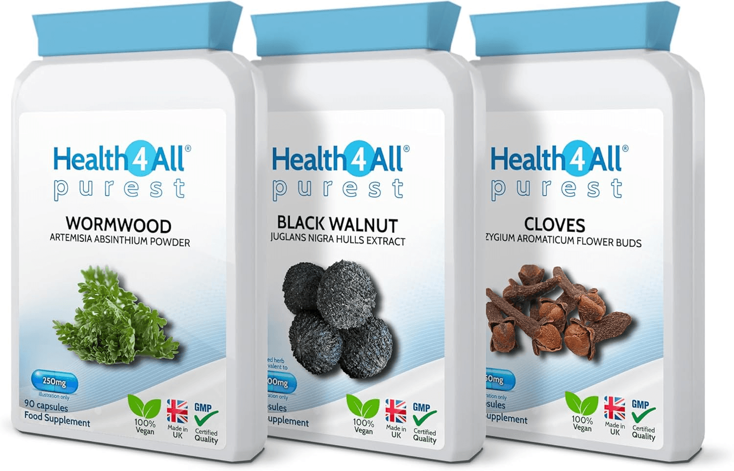 Wormwood| Black Walnut| Cloves Digestive Dewormer Detox Cleanse for Humans Set 3