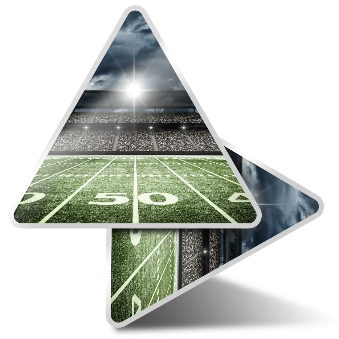 2 x Triangle Stickers  10cm - American Football Pitch Sports Men's  #44084