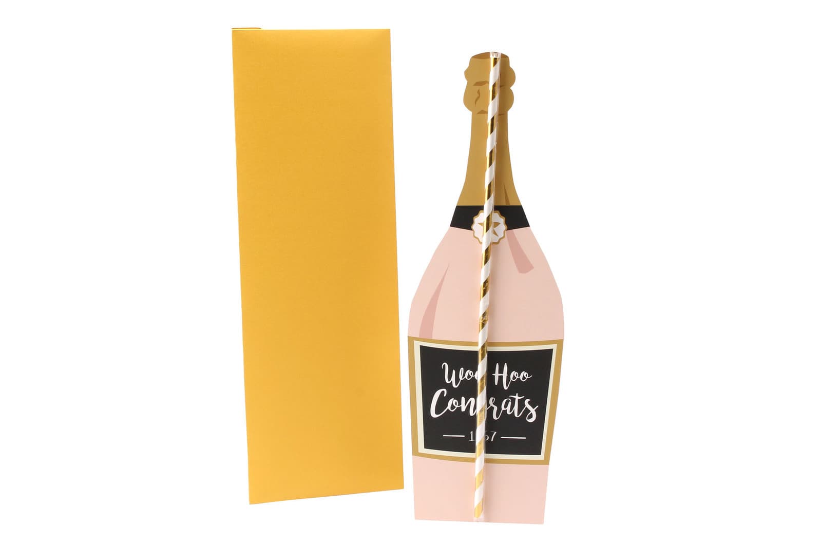 Oversized Straw 'Woo Hoo Congrats' Novelty Gift in Envelope