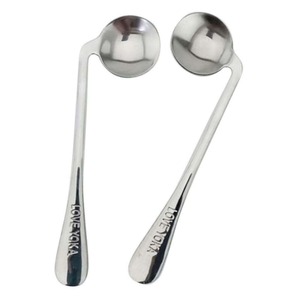2Pcs Eating Angled Spoons Hand Tremors Patients Elderly Silverware Utensils