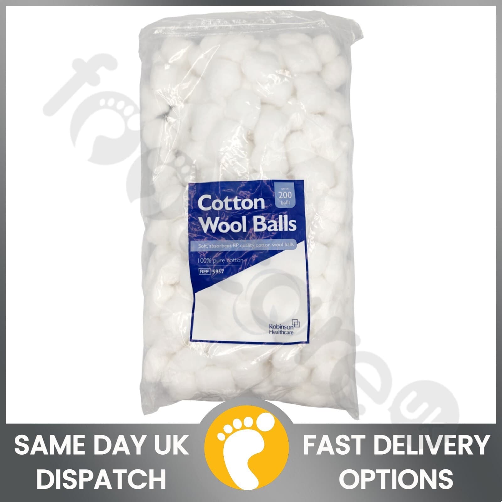 Large Cotton Wool Balls 200 Pack Soft Absorbent Cotton Medical Makeup and Beauty