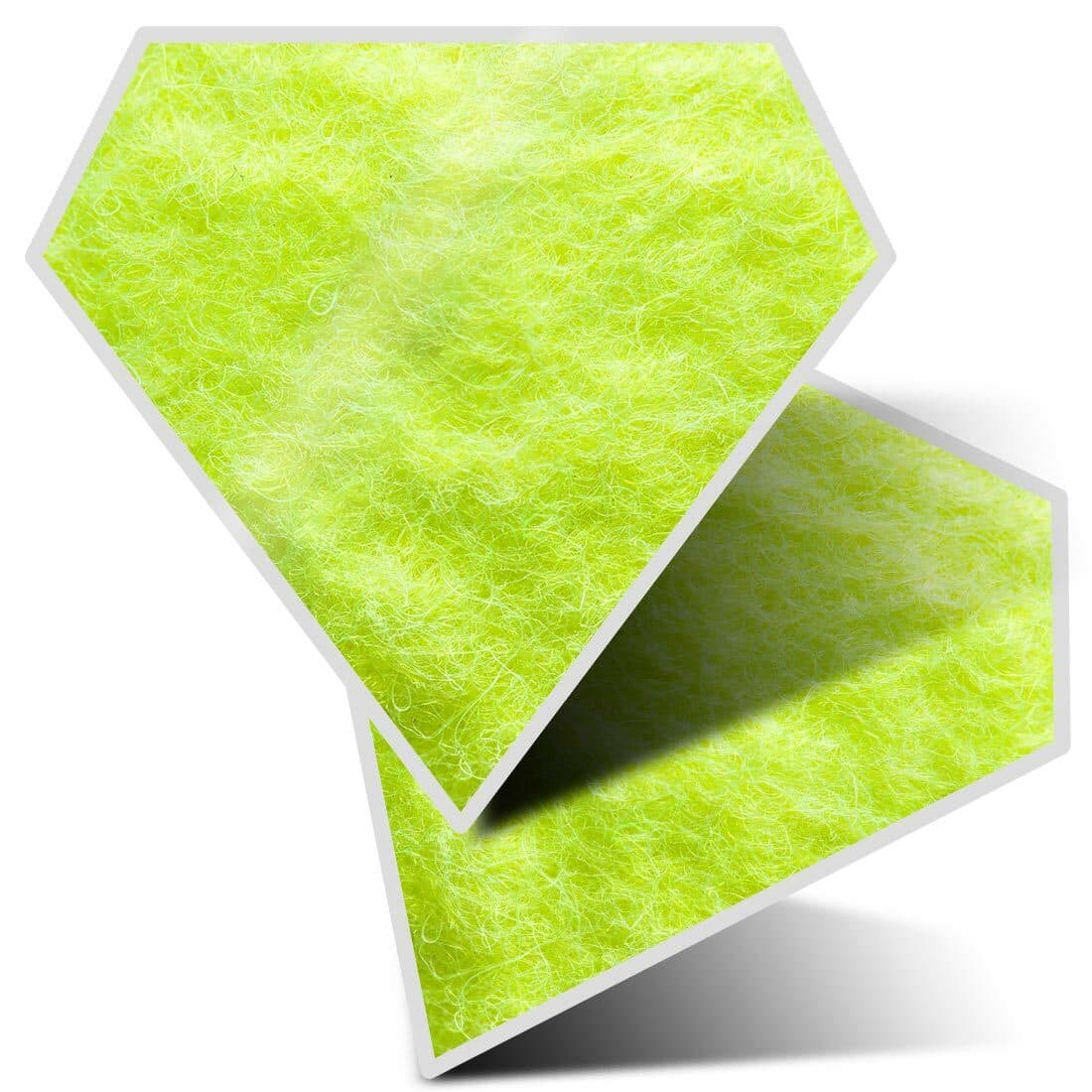 2 x Diamond Stickers 10 cm  - Green Fur Tennis Ball Sports Game  #8696